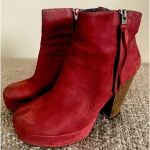 Closet clean out - Steve Madden red, leather ankle boots!